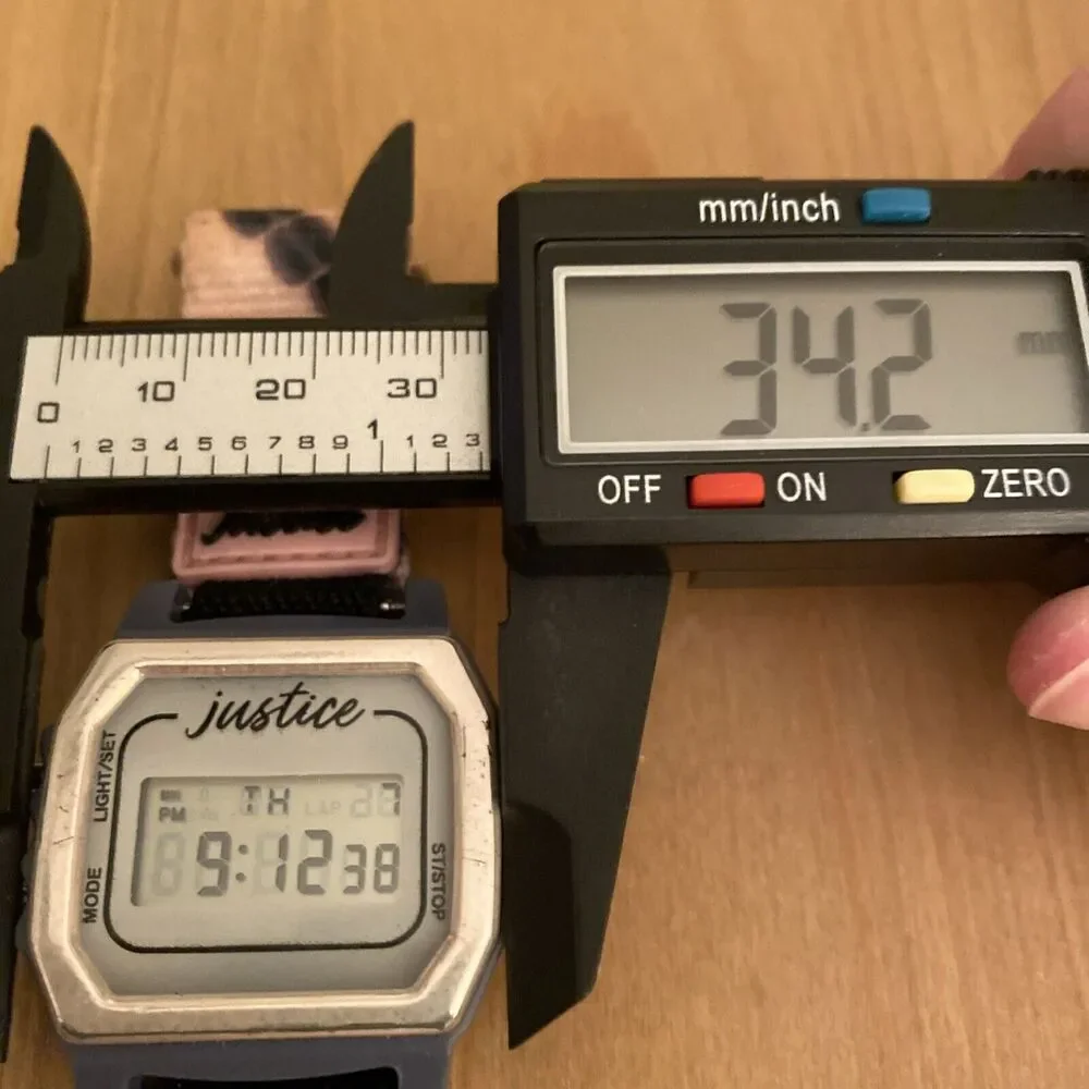 Justice Accutime Girls Wristwatch Pink Blue Digital Day And Date